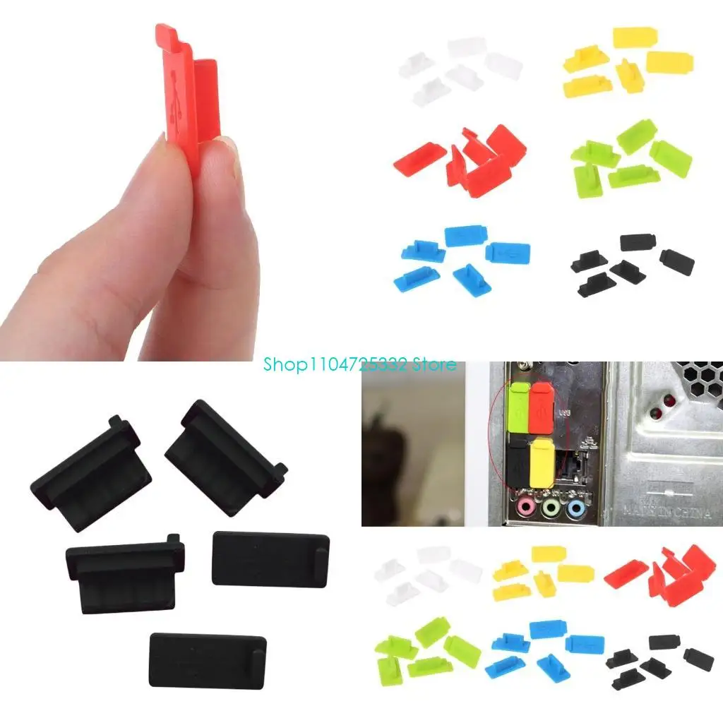 

P5EA 5 Pieces Standard Dustproof Precention USB Plug Protects Devices from Dirt Grime for Tablet PC Powerbank Durable