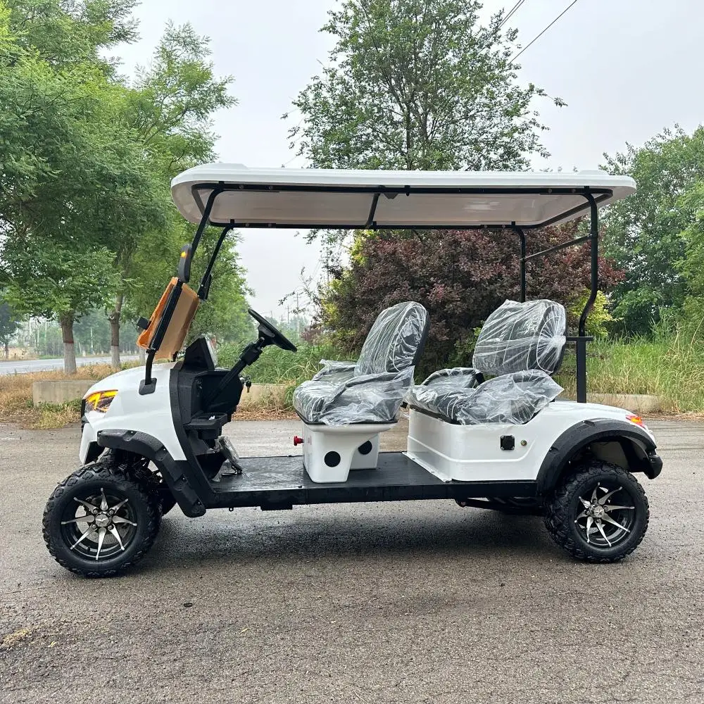 72V Lithium Battery Golf Carts 4 Wheel Solar Panels Powered Golf Cars 6 Seater Off Road Electric Golf Cart 2024 4 Seater