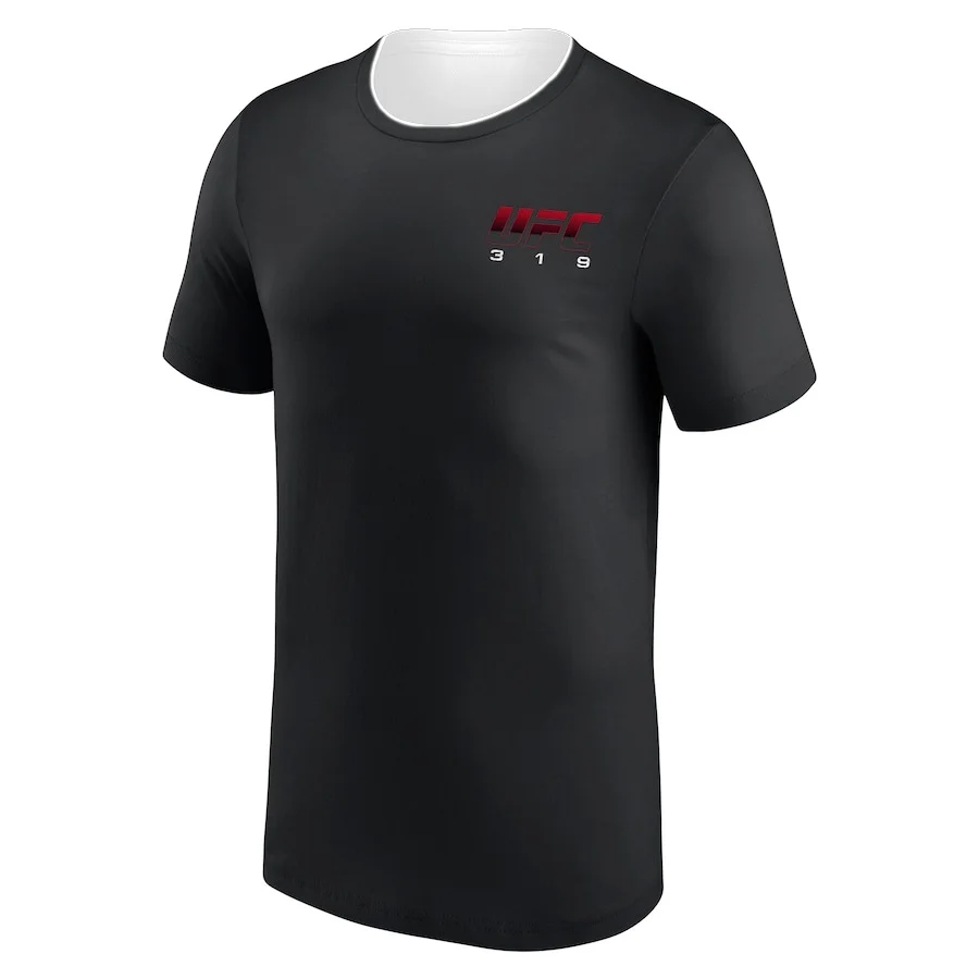 تي شيرت صيفي للرجال باللون الأسود Ufc 319 Du Plessis Vs. تي شيرت Chimaev للحدث الرئيسي بدلة ملاكمة رياضية متطرفة Ufc قمصان بطل القتال #3