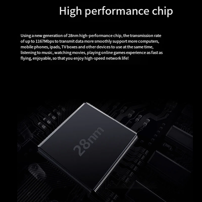 WIFI Router Gigabit Wireless Router 2.4G/5G Dual Band WiFi Router with 6 Antennas WiFi Repeater Signal Amplifier-White-A09I