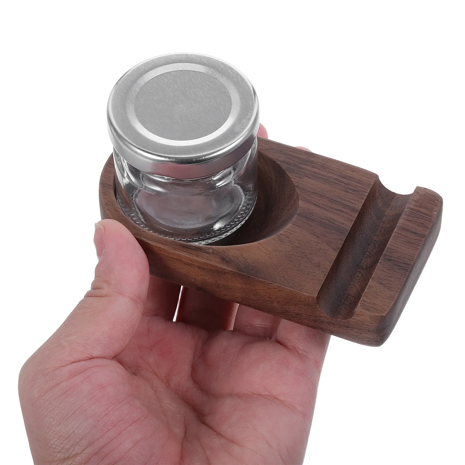 1Set Wooden Calligraphy Pen Stand Ink Bottle Holder Stable Desktop Organizer with Nib Rest Dip Pen Ink Well for Lettering