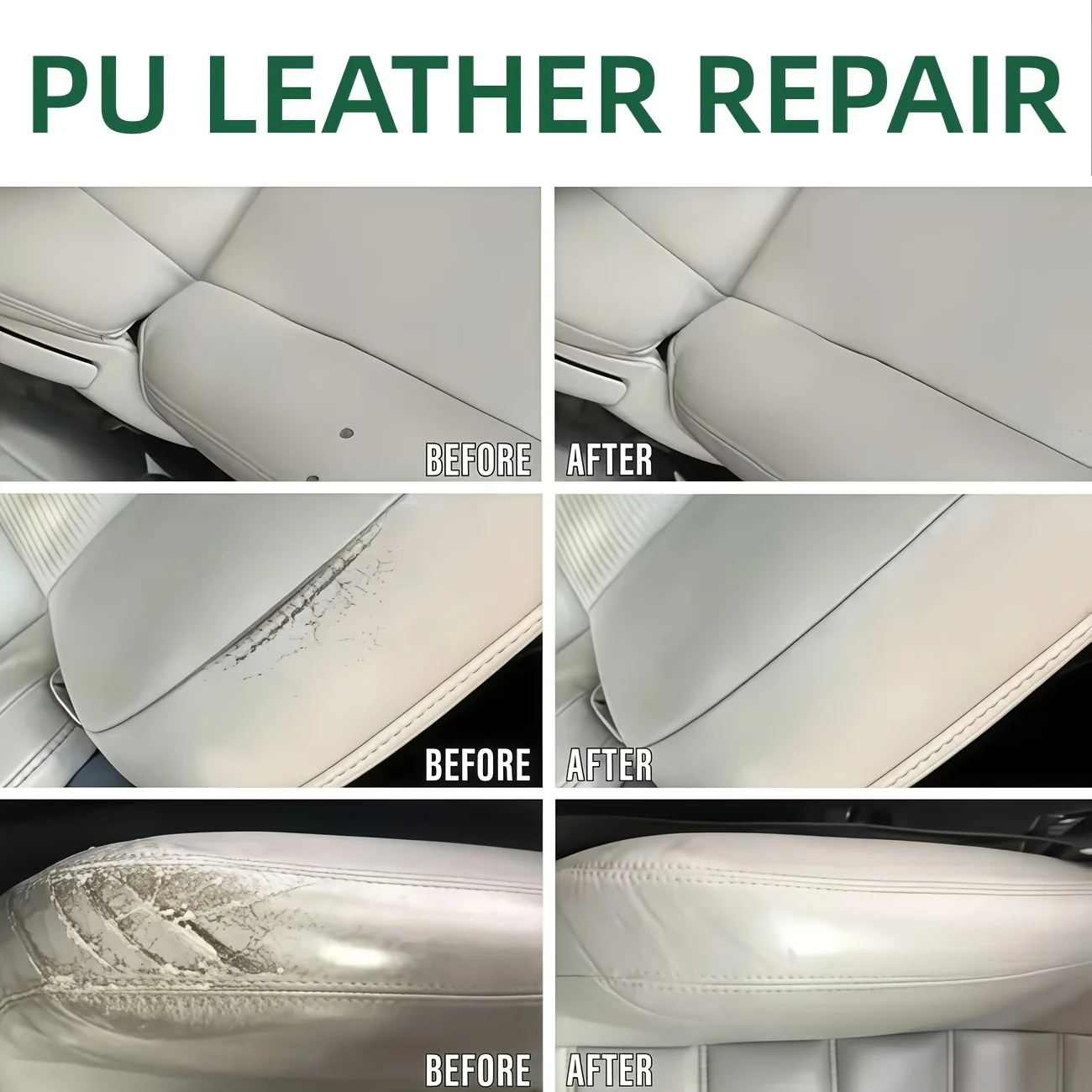 JOKJOK Leather Repair Cream White PU Leather Restorer For Car Seat Sofa Steering Wheel Shoes Scratch Scuff Fading Color Renewal