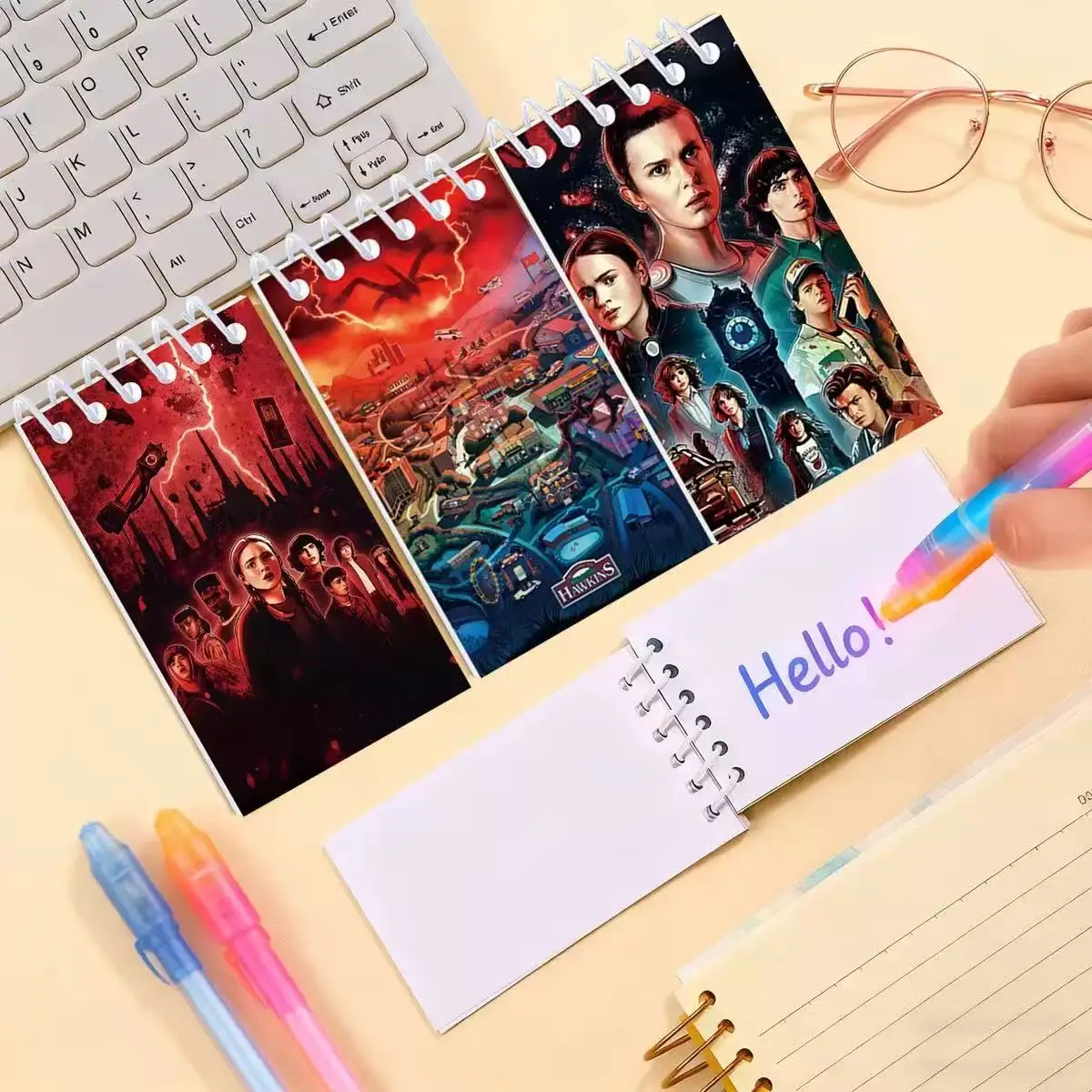 2026 10pcs R Mini Notebook Set 24 Pages Lined Notepad for Office Journal Diary Student Class Stationery Cosplay Prop Gift Bags view 3