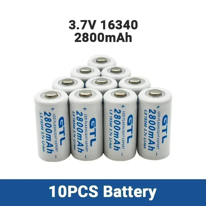 New 3.7V 2800mAh Lithium Li-ion 16340 Battery CR123A Rechargeable Batteries 3.7V CR123 for Laser Pen LED Flashlight Cell+Charger view 6