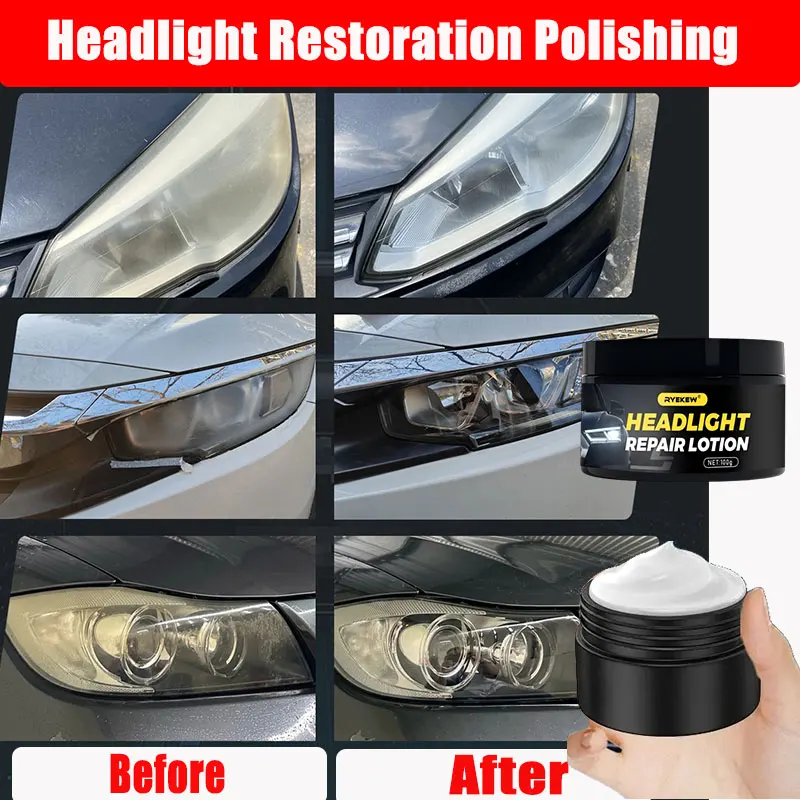 

100 г наборы для восстановления фар автомобиля, крем для полировки, инструмент для ремонта фар автомобиля ​ Средство для удаления окисления царапин Ремонт пожелтения