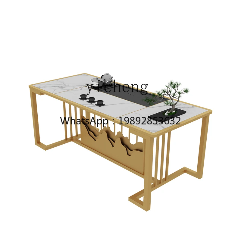 XL tea table and chair combination light luxury rock slab tea table kung fu tea set integrated