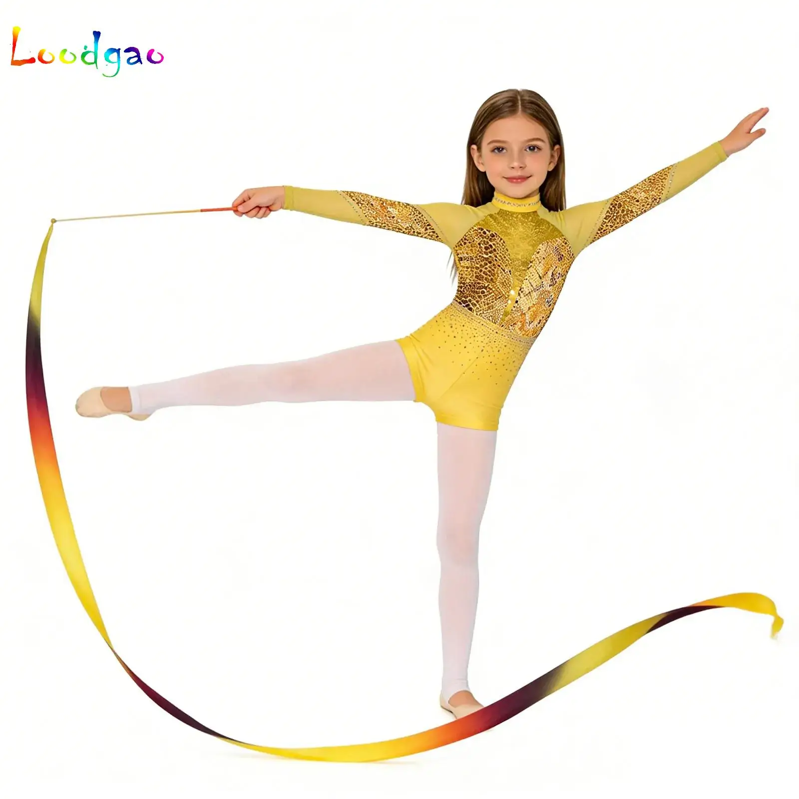 

Kids Girls Figure Skating Mesh Gymnastics Ballet Dance Leotard Long Sleeve Sparkly Rhinestone Butterfly Ballet Stage Bodysuits