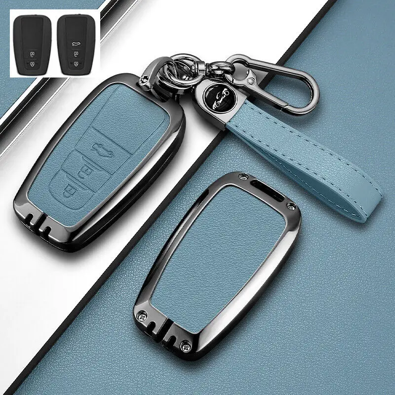 

Zinc Alloy Leather Car Remote Key Fob Case Cover for Toyota Camry Corolla Prius RAV4 Altis Key Shell Keychain