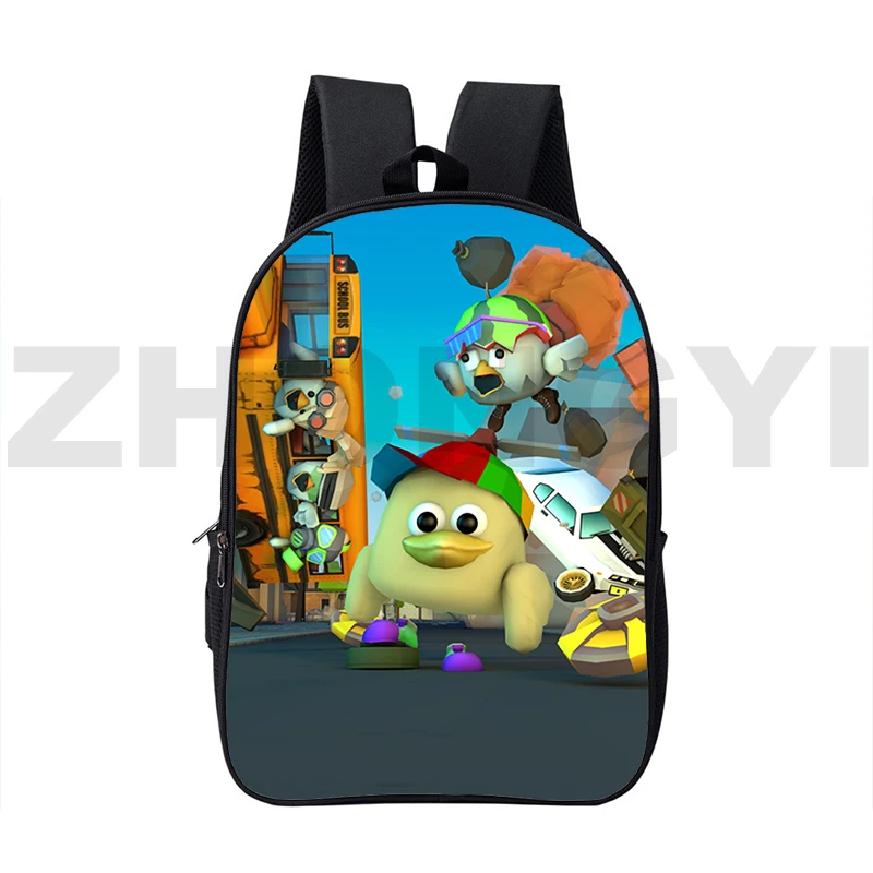 Grande Anime Chicken Gun Mochila Escolar, Mochila de Viagem Urbana, Apto para Estudantes Universitários, Latop Caminhadas e Trekking, 16"