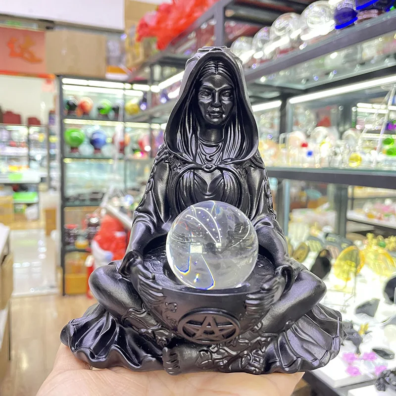 

Five-star Witch Crystal Ball Base Resin Statue Craft Ornaments Divination Lensball Base Resin Display Stand Home Decoration