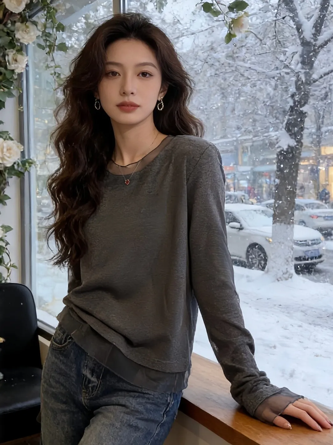 

Повседневная женская футболка с длинным рукавом, базовая, для ношения под одеждой, с шифоновыми вставками, утягивающая, дышащая, весенняя, тонкая.