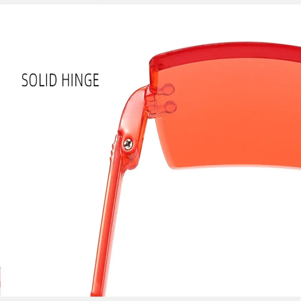 Gafas de sol rectangulares sin montura con protección UV de moda, gafas de sombras degradadas de plástico para mujeres y hombres