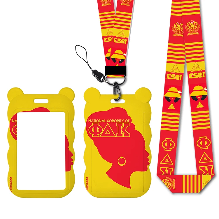 New Designs Sorority Phi Delta Lanyards ID Badge Holder Strap Work Card Bus Access Card Holder Keychains Accessories