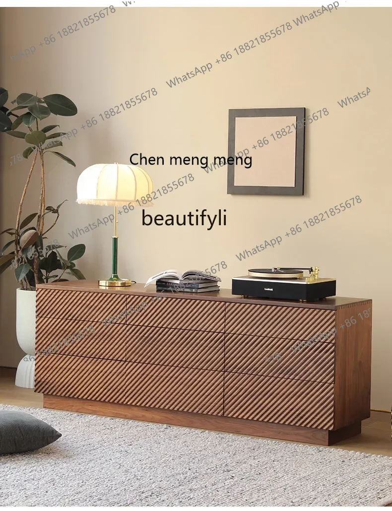 X North American black walnut, living room storage locker Nordic, bedroom, chest of drawers