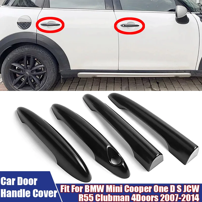 

4Pcs/set Exterior Door Handle Decorative Cover, Tailgate Trim Cover For BMW Mini Cooper One D S JCW R55 Clubman 4Doors 2007-2014
