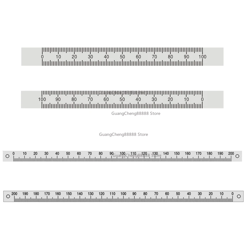 Adhesive Scale Aluminum Alloy Adhesive Ruler Sticked Ruler with Glue Medium Dividing Ruler Self-Adhesive Reverse Scale