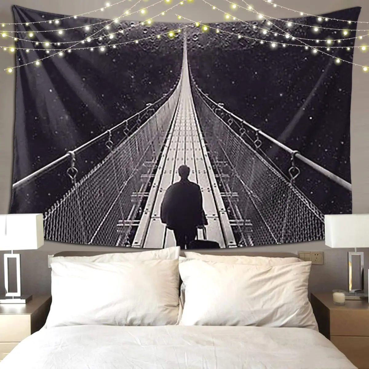 Space Trip Tapestry Hippie Wall Hanging Aesthetic Home Decor Tapestries for Living Room Bedroom Dorm Room