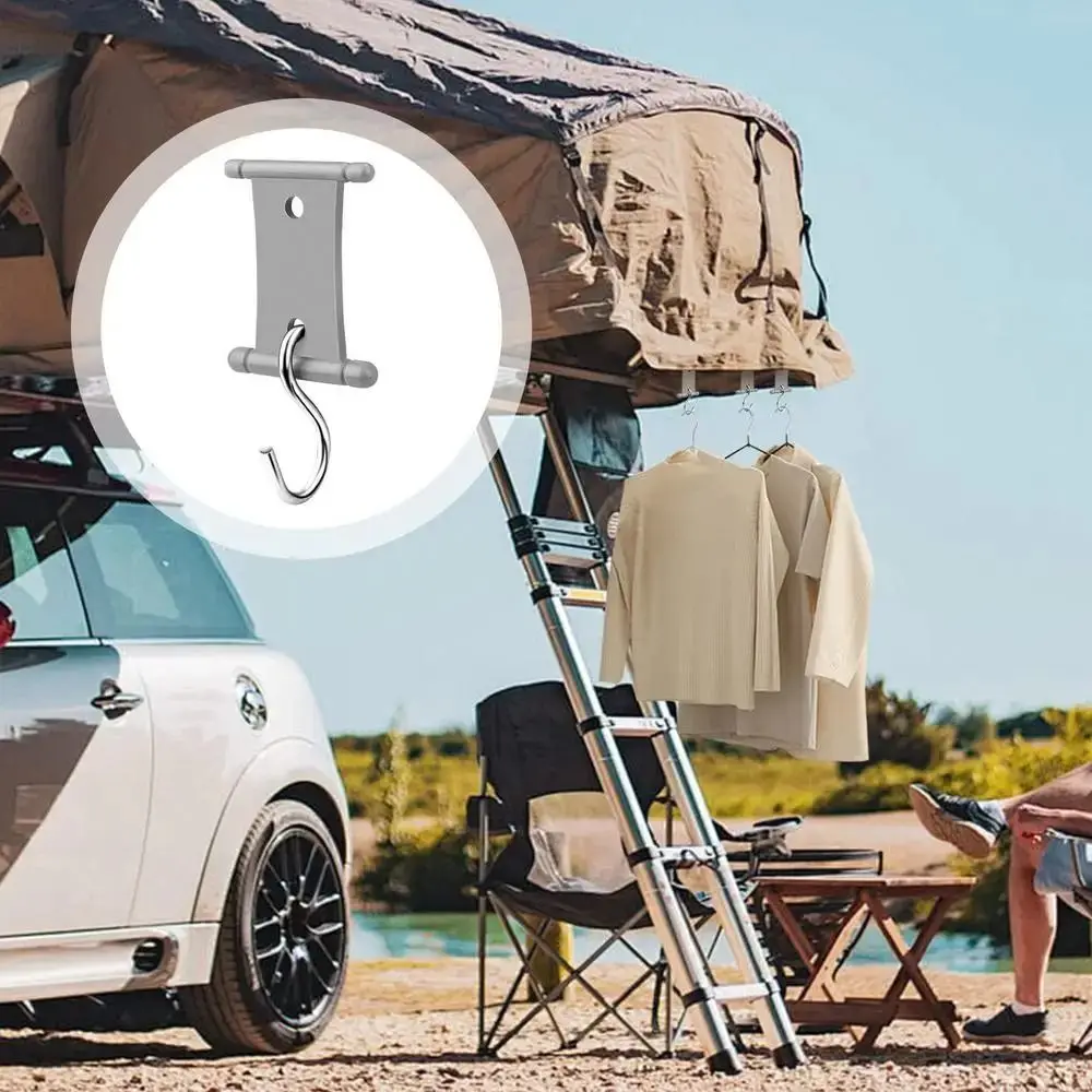 

Портативные зажимы для тента на колесах, черные/серые прочные крючки для навеса на колесах, простые в использовании, износостойкие S-образные крючки для кемпинга