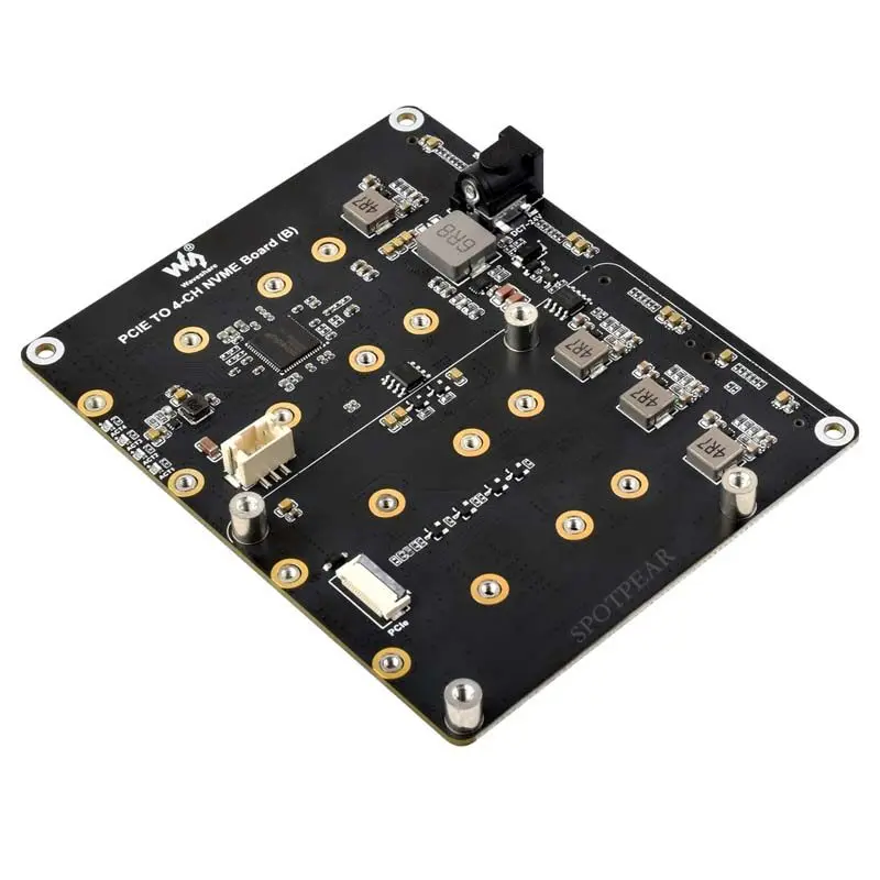 Raspberry Pi 5 PCIe to 4-Channel M.2 NVME SSD Adapter Expansion Board for Pi5
