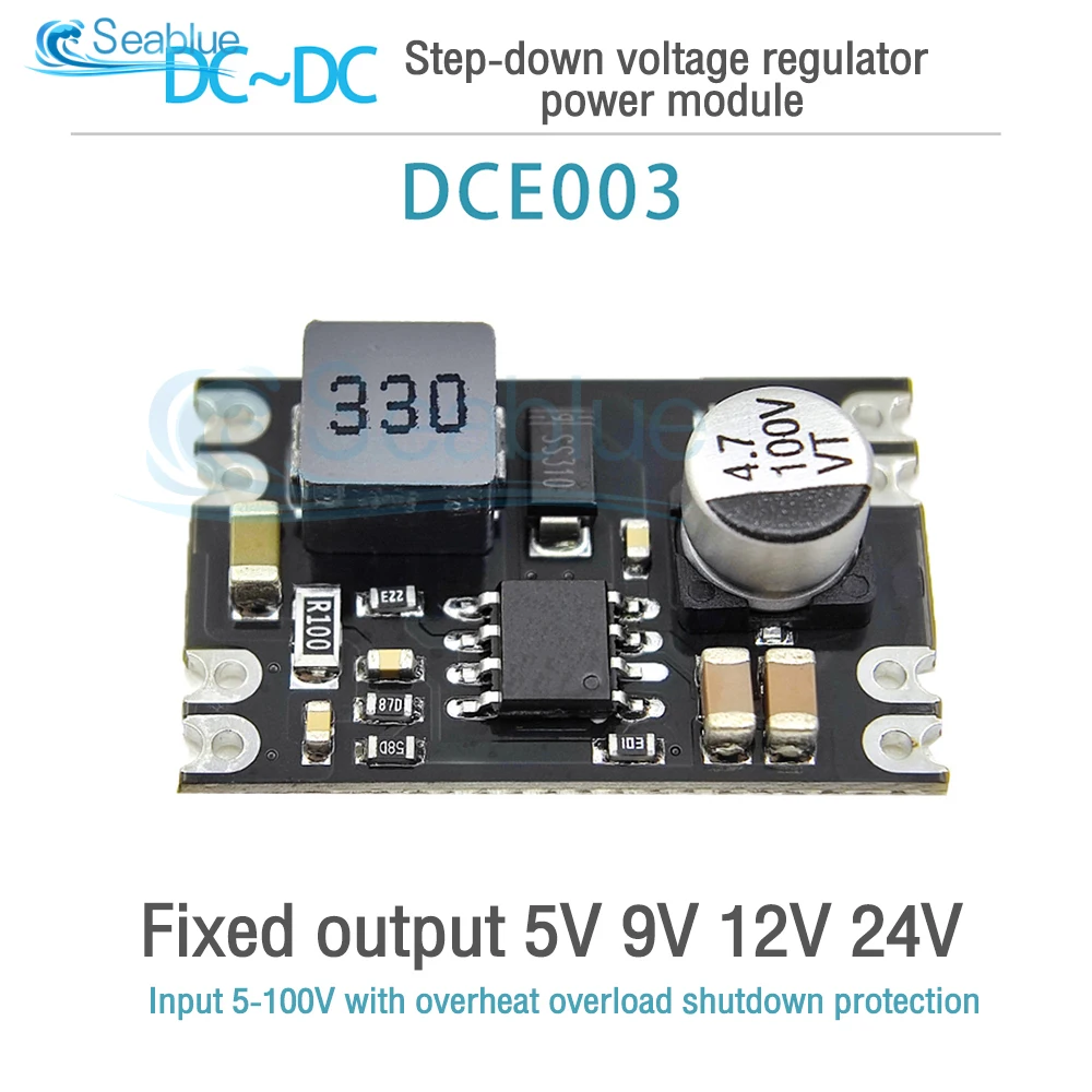 DC-DC Step Down Power Supply Module DC 7-100V to DC 5V 9V 12V 24V 2A Voltage Adjustable Buck Converter Module Voltage Regulators