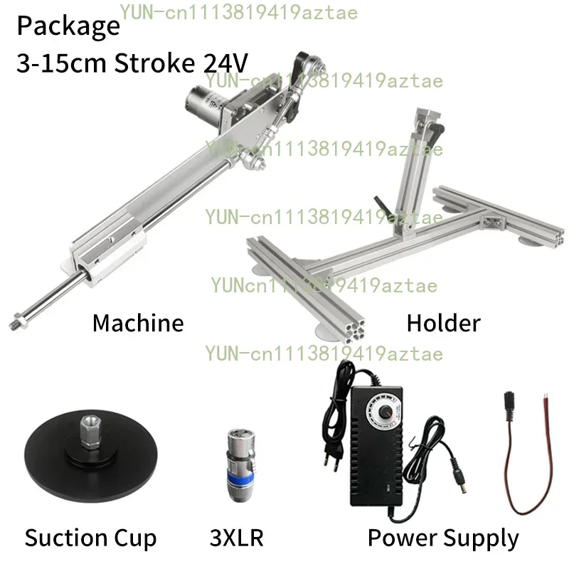 Telescopic Linear Actuator 3XLR Connector, Bracket & Suction Cup Included, Stroke 2-20CM, 100-240V for Automation