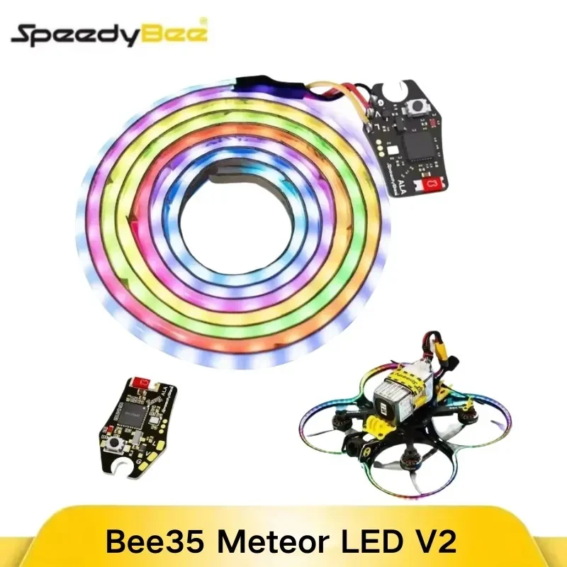 SpeedyBee Bee35 Meteor LED V2 Lighting System, Ultra-Bright Programmable RGB LED Strips for FPV Drones