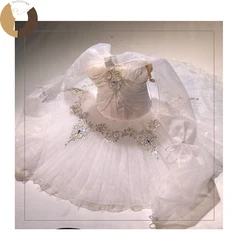 FLTOTURE Custom Made 12 Layers White Adjustable Professional Pancake Platter Tutu For The Ballet Role Nikiya La Bayadere Act II