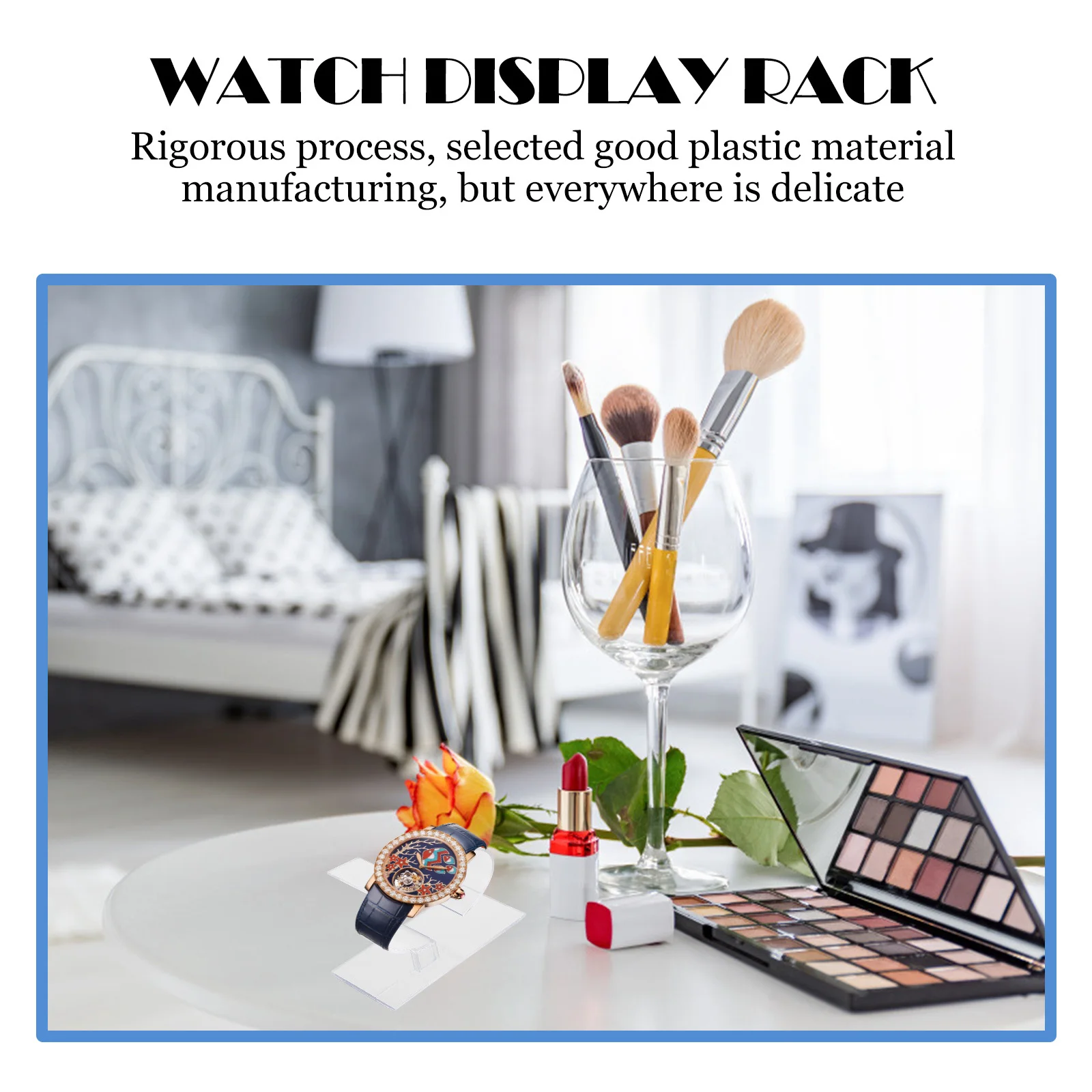 

8Pcs Watch Holders Transparent Plastic Display Racks Compact Size Convenient Portable Watch Holders Bracelets Display Racks