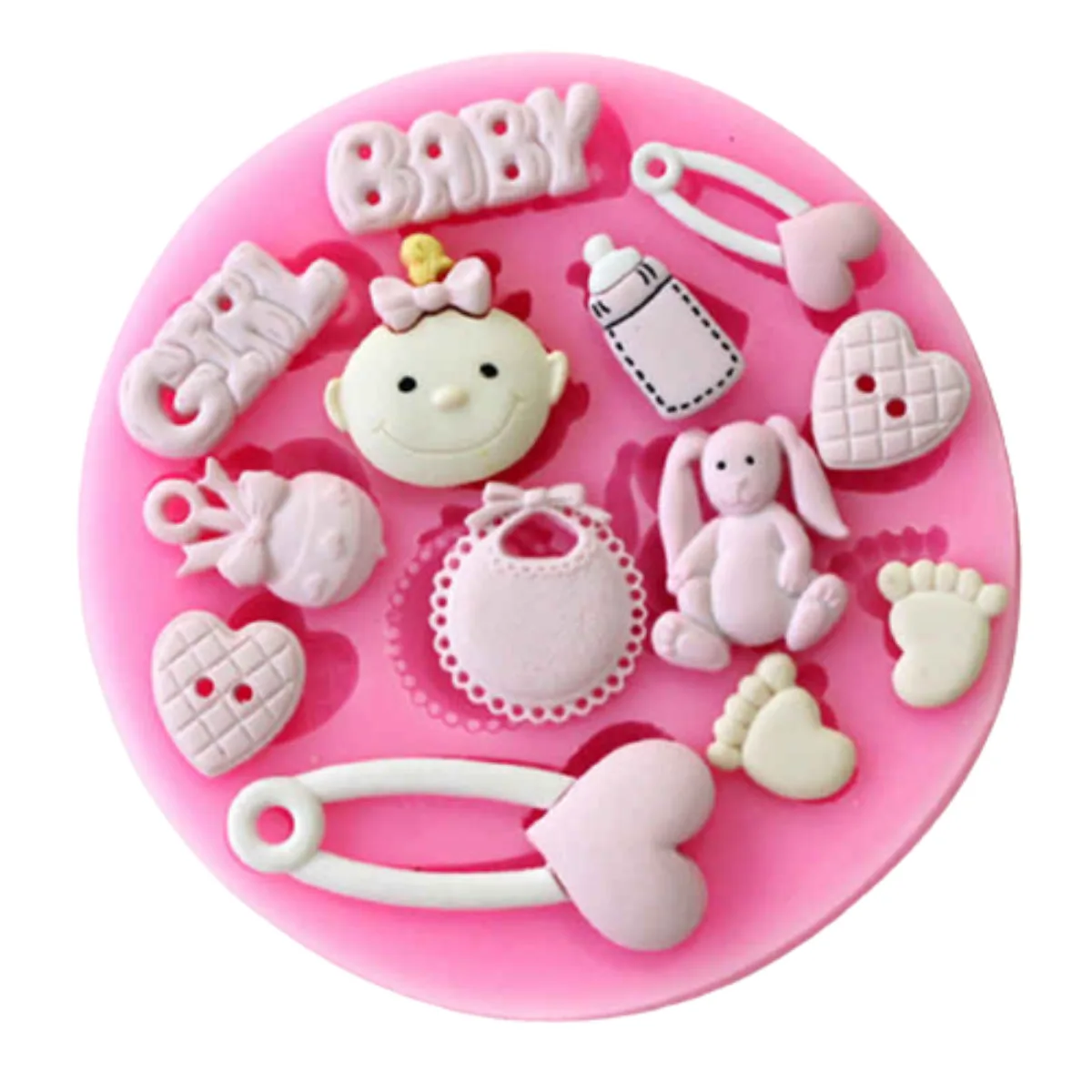 Forma Molde Silicone cha Chá de Bebe Menina/Baby Girl (miniatures)