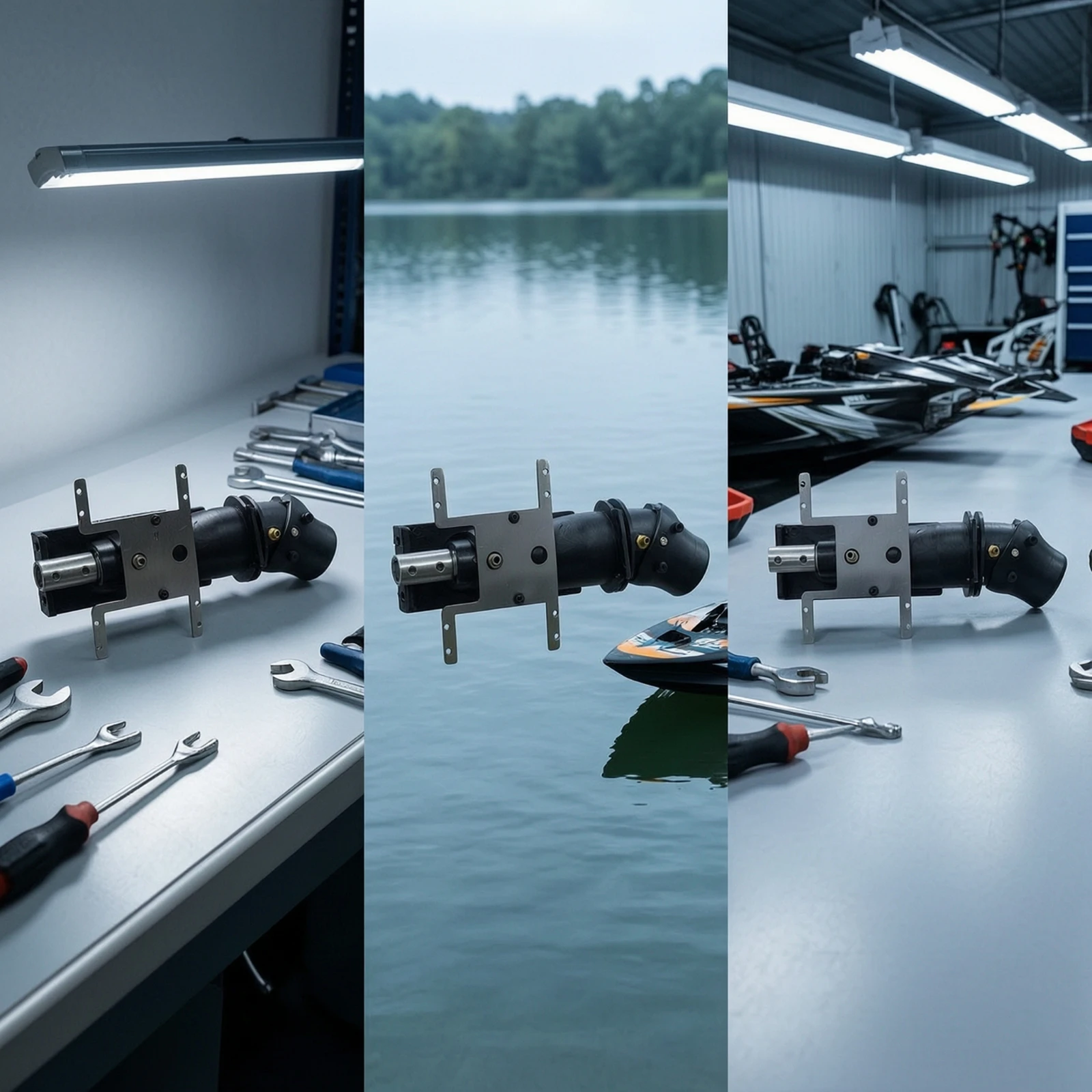 RC Boat Jet Thruster with Backward Pump Brushless Water-Jet Propulsion Unit with Steering Servo Frame Brushed for Hobbyists