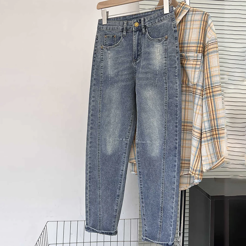 Oversized Women Ankle-Length Jeans Spring Summer High Waist Slim Baggy Denim Pants Female Casual Loose Harem Trousers