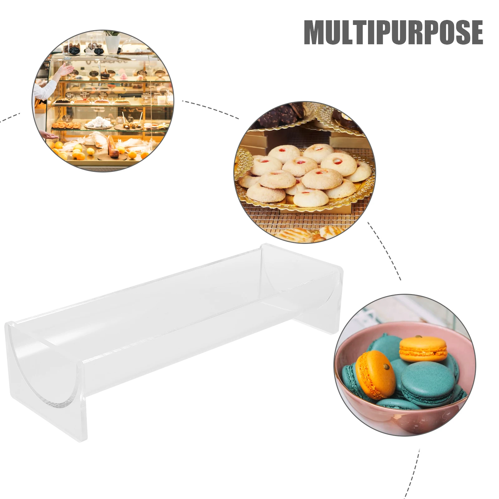

Acrylic Biscuit Stand Rectangular Food Display Holder Countertop Cookie Serving Tray Transparent Snack Dessert