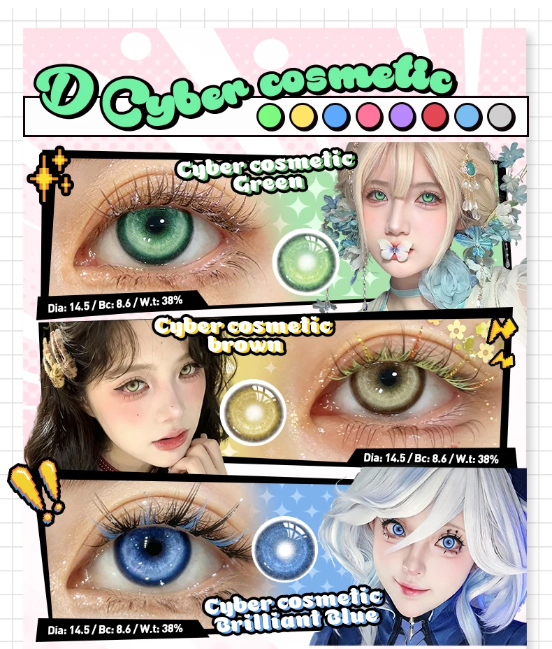 VISUASHOW Kleine Pupillen Rote Farbige Kontaktlinsen 1 Paar Halbjährige Verwendung Cosplay Make-up Kosmetik Farblinsen zur Augenvergrößerung – Detail 1