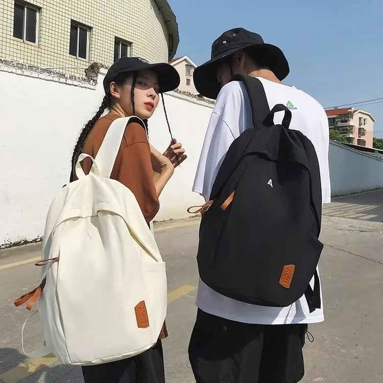 

Couples Nylon Backpack Black Blue Khaki White Waterproof Travel Bag Bookbag Japanese Casual Versatile Shoulder Bags Computer Bag