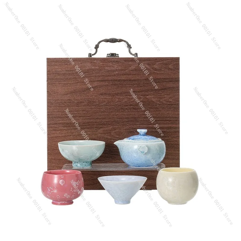 Elegant Palace Cultural Five Elements Tea Cup Set Creative Corporate Gift Premium Practical Business Anniversary Souvenir High