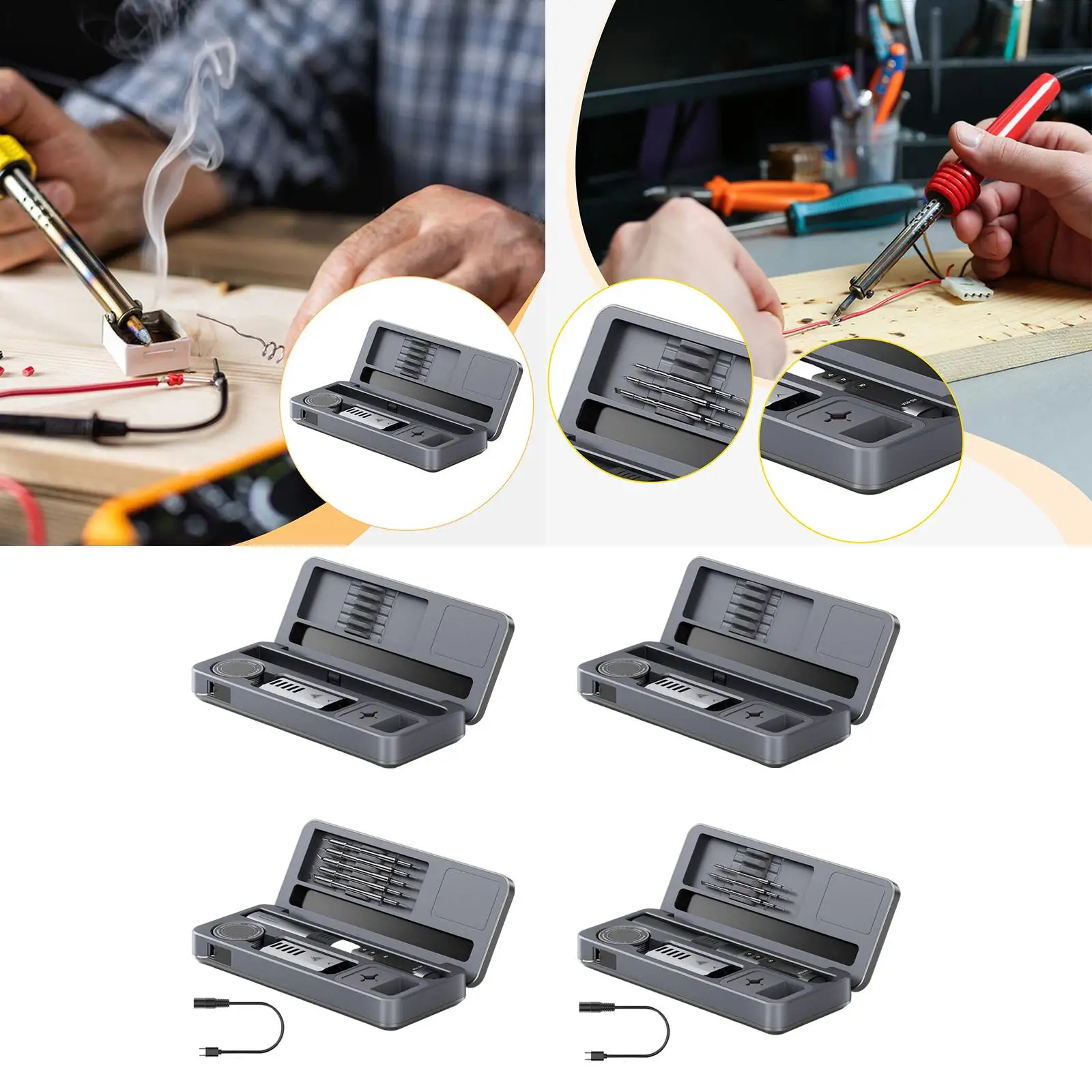 Soldering Iron Set Household Multipurpose Portable Hand Tool Easy Carrying Temperature Control Accessories for Welding Embossing