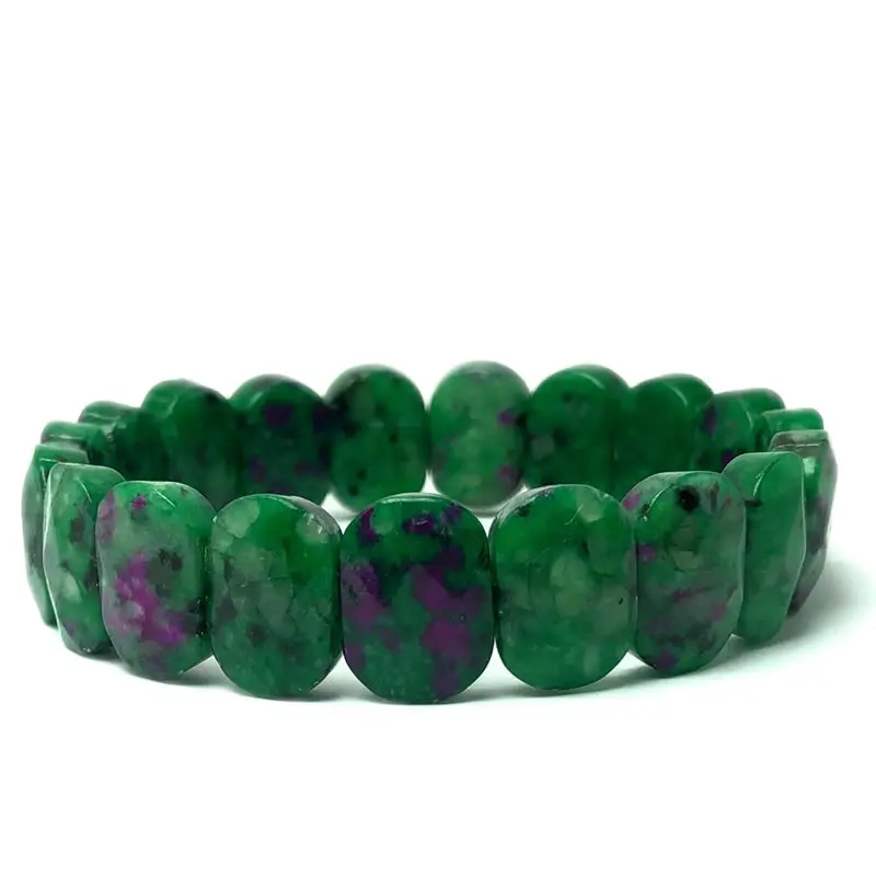 Natürliche 10x14mm ovale facettierte Perlen, elastisches Kabel, Stein-Kristall-Opal-Obsidian-Amethyst-Armbänder für Frauen. – Detail 12