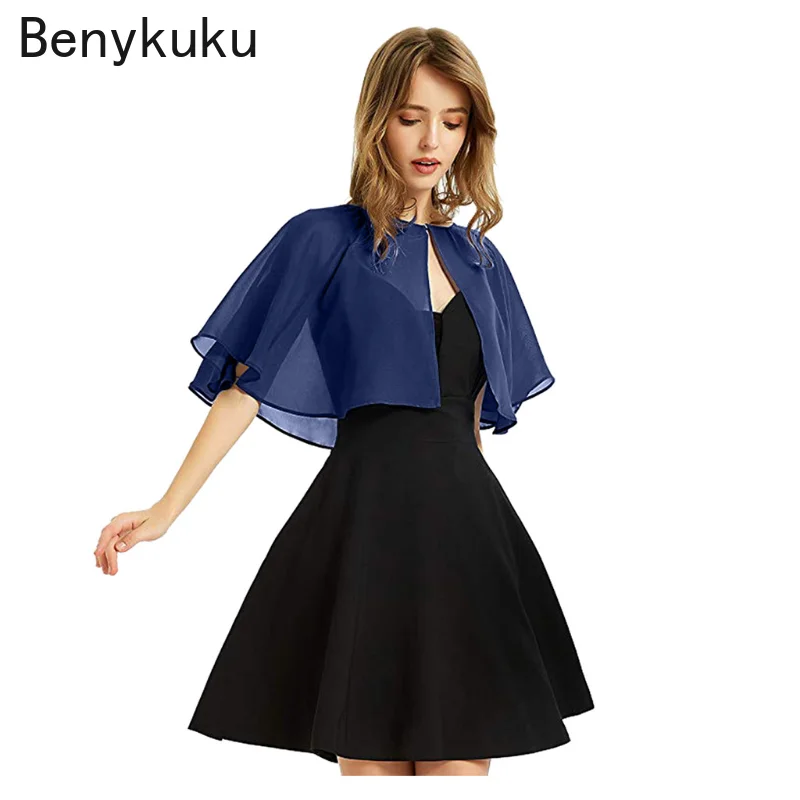 Women Cape Blouse Cloak Shawl Korean Solid Chiffon Bolero Summer Sun Protection Clothing for Bridal Wedding Dress Sunscreen 2025