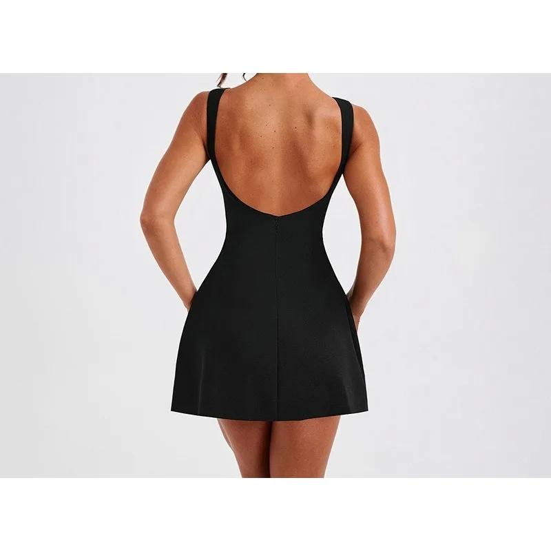 

2026 Spring/summer Women's Fashion Temperament Elegant Slim Sleeveless Dress A-line Short Skirt