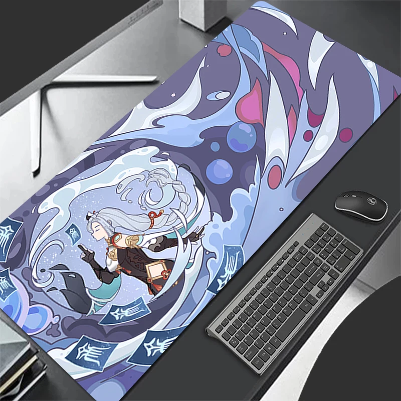 Shenhe Genshin Impact Mousepad Office Computer Desk Mat Table Keyboard Big Mouse Pad Laptop Cushion Deskpad PC carpet Mousepad