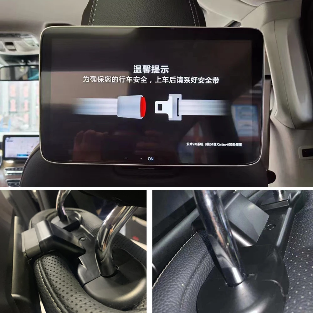 Back Rear Seat TV Screen For Mercedes-Benz GLE GLS Class Android Headrest Monitor With Car Entertainment Video Multimedia Player