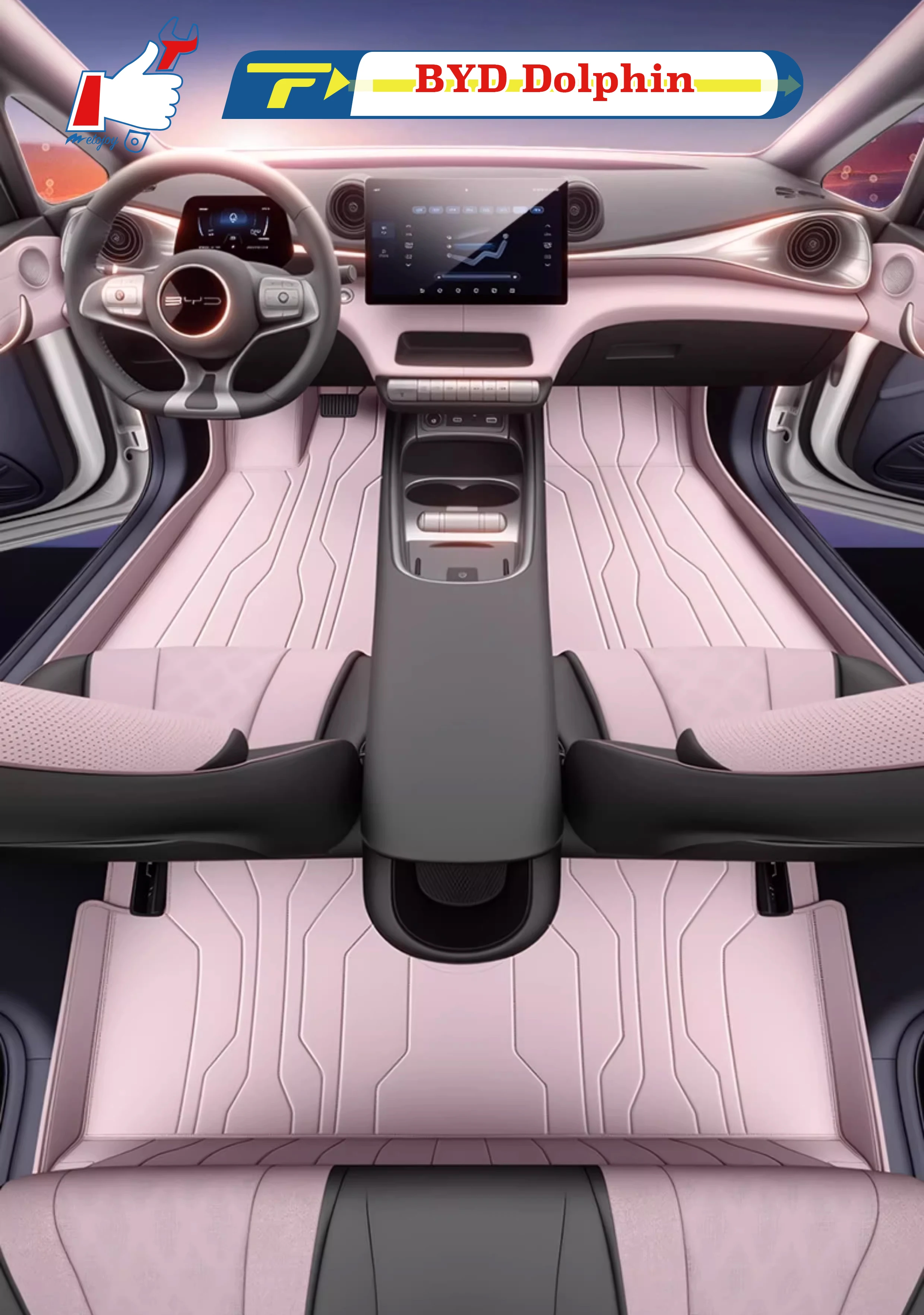 

Коврик для автомобиля с левым рулем для ‌ BYD Дельфин ‌ 2021-2025 Полный коврик для ног Коврик для пола Напольный ковер Водонепроницаемый коврик