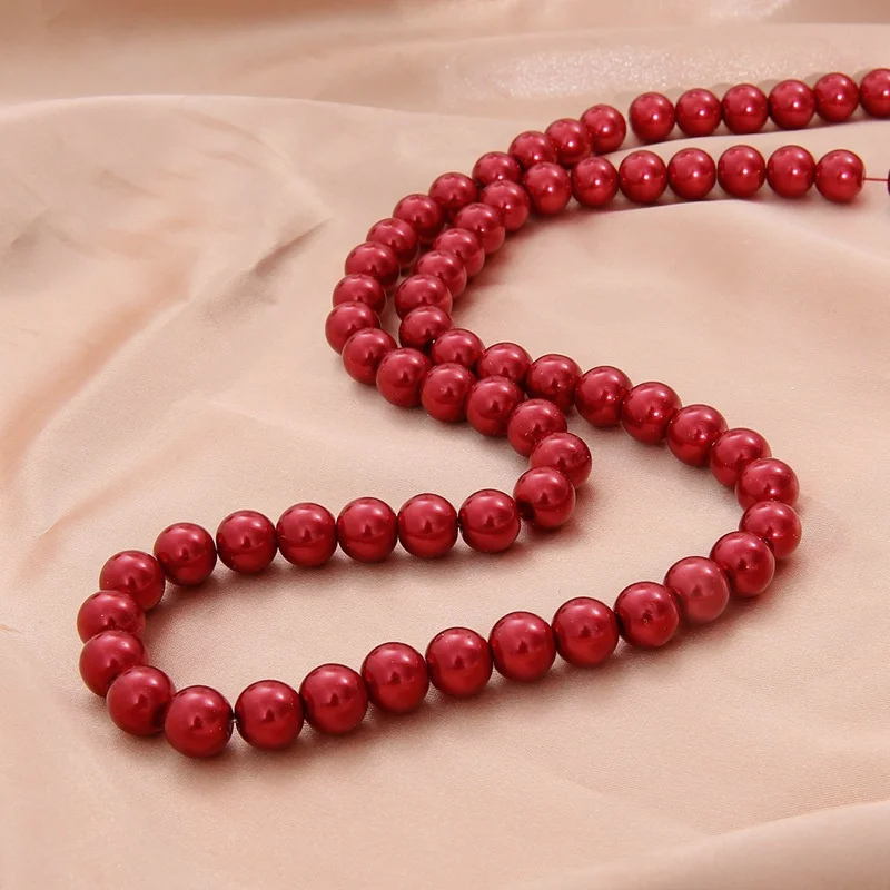 6/8/10mm Mixed Colors Glass Imitation Pearls Round Loose Beads for DIY Bracelet Earrings Necklace Jewelry Making Garment