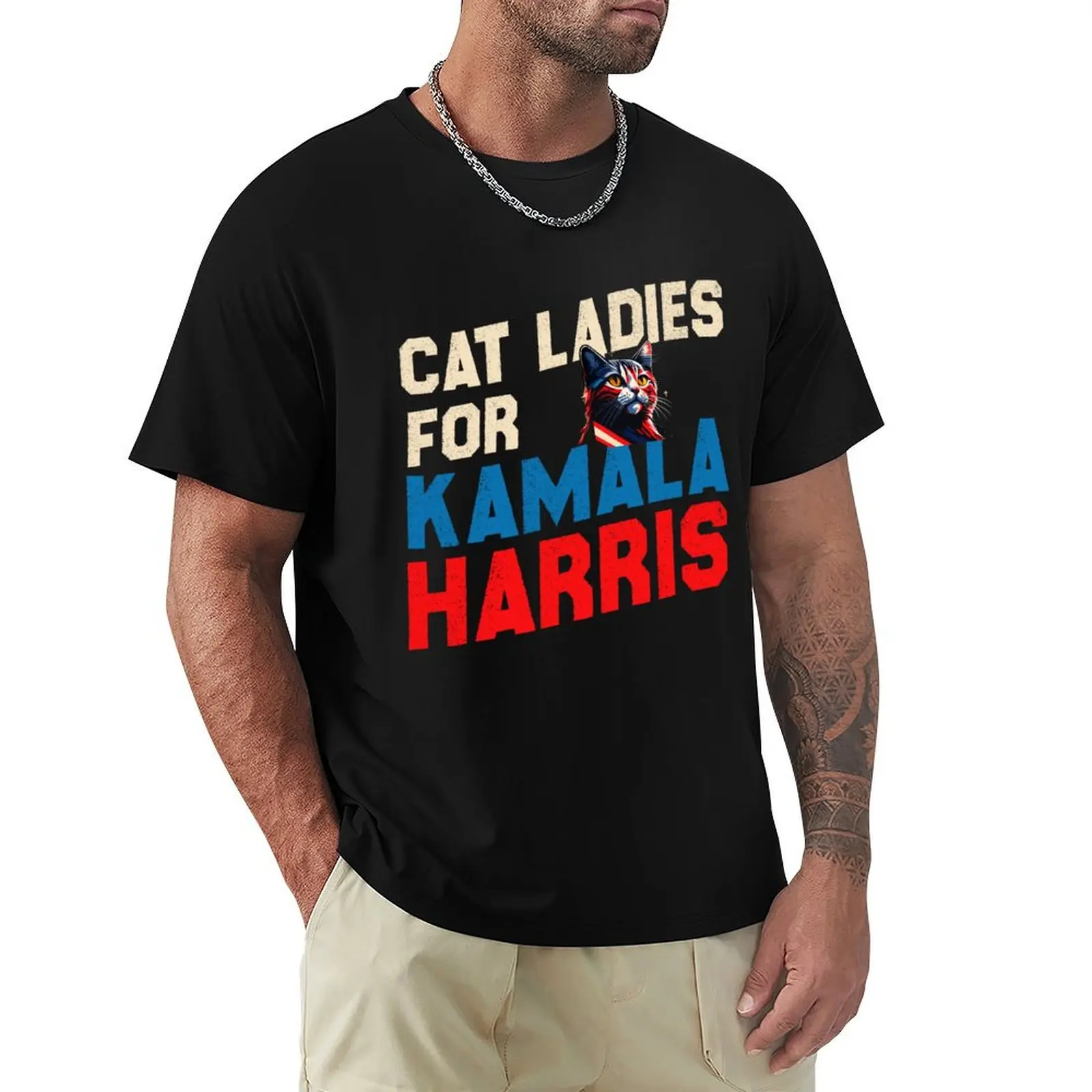

cat ladies for kamala harris T-Shirt graphic shirts clothes customizeds mens plain t shirts