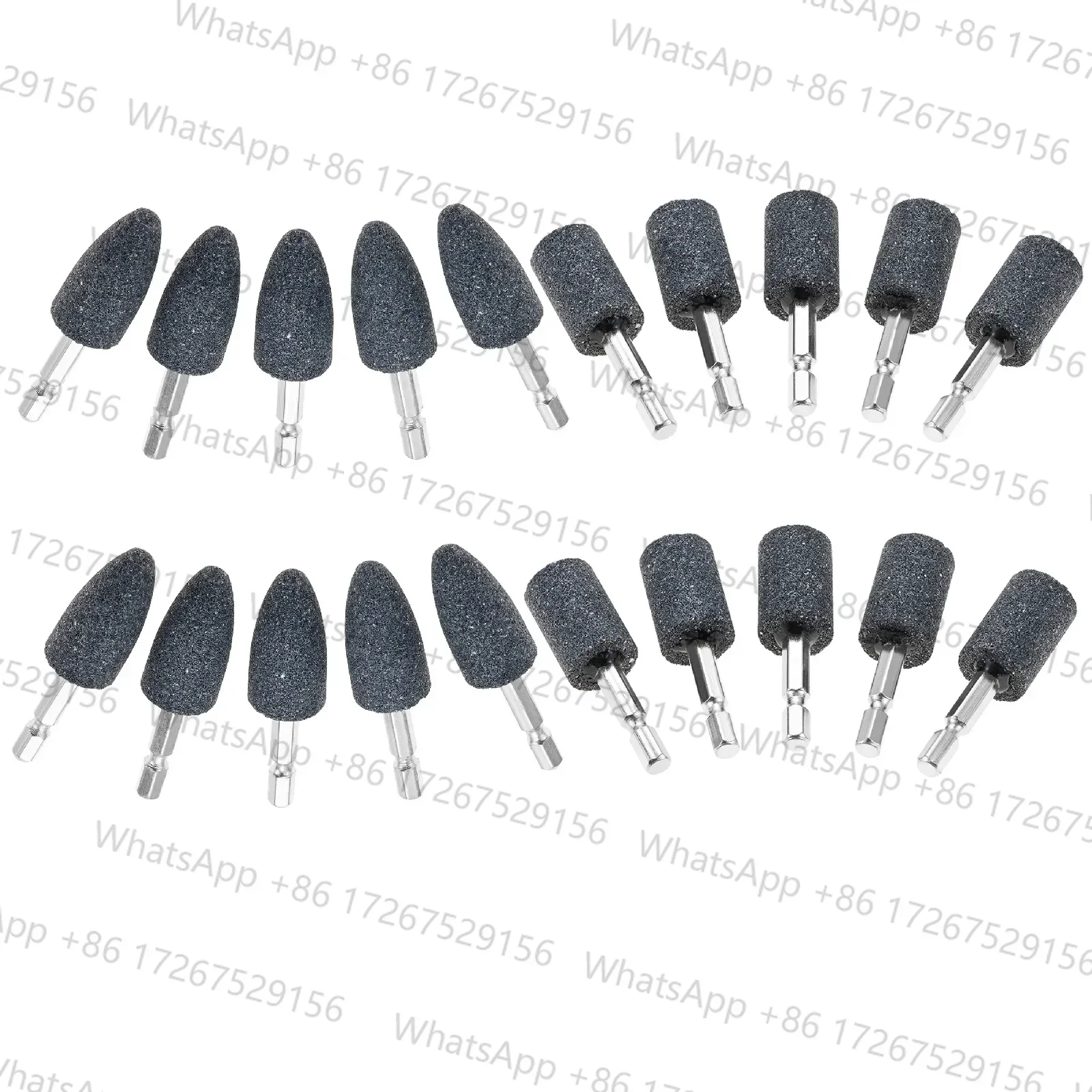10Pcs 20mm Aluminum Oxide Mounted Grinding Stones Rotary Grinding Bits 1/4