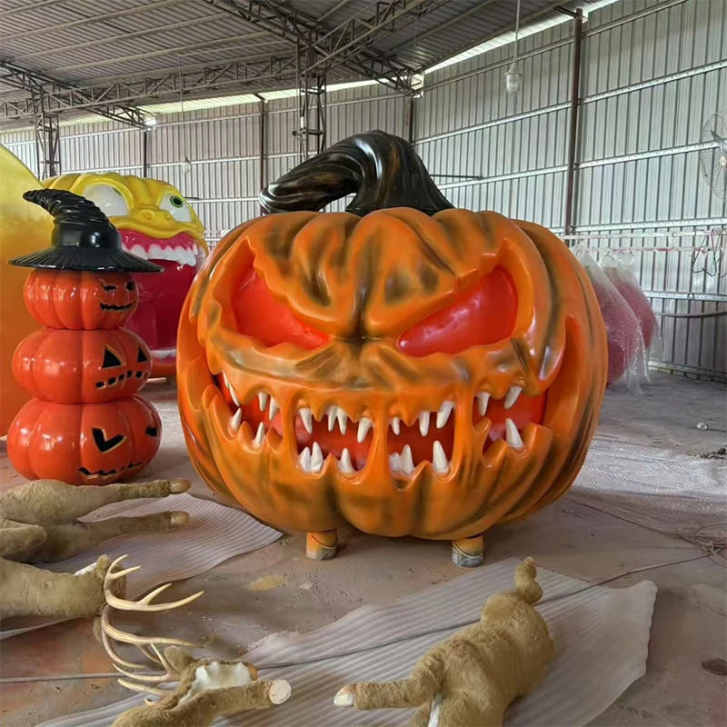Giant Halloween Pumpkin Resin Props Outdoor Decoration