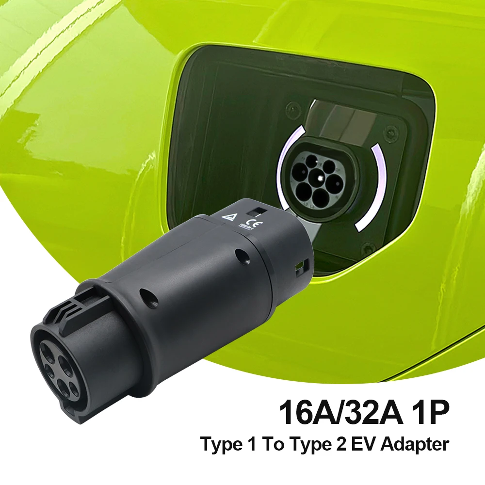 Cherefleed pengisi daya 7.2KW tipe 1 ke tipe 2 EV pria ke wanita SAEJ1772 ke adaptor konverter pengisi daya IEC 62196-2 EV 16A 32A