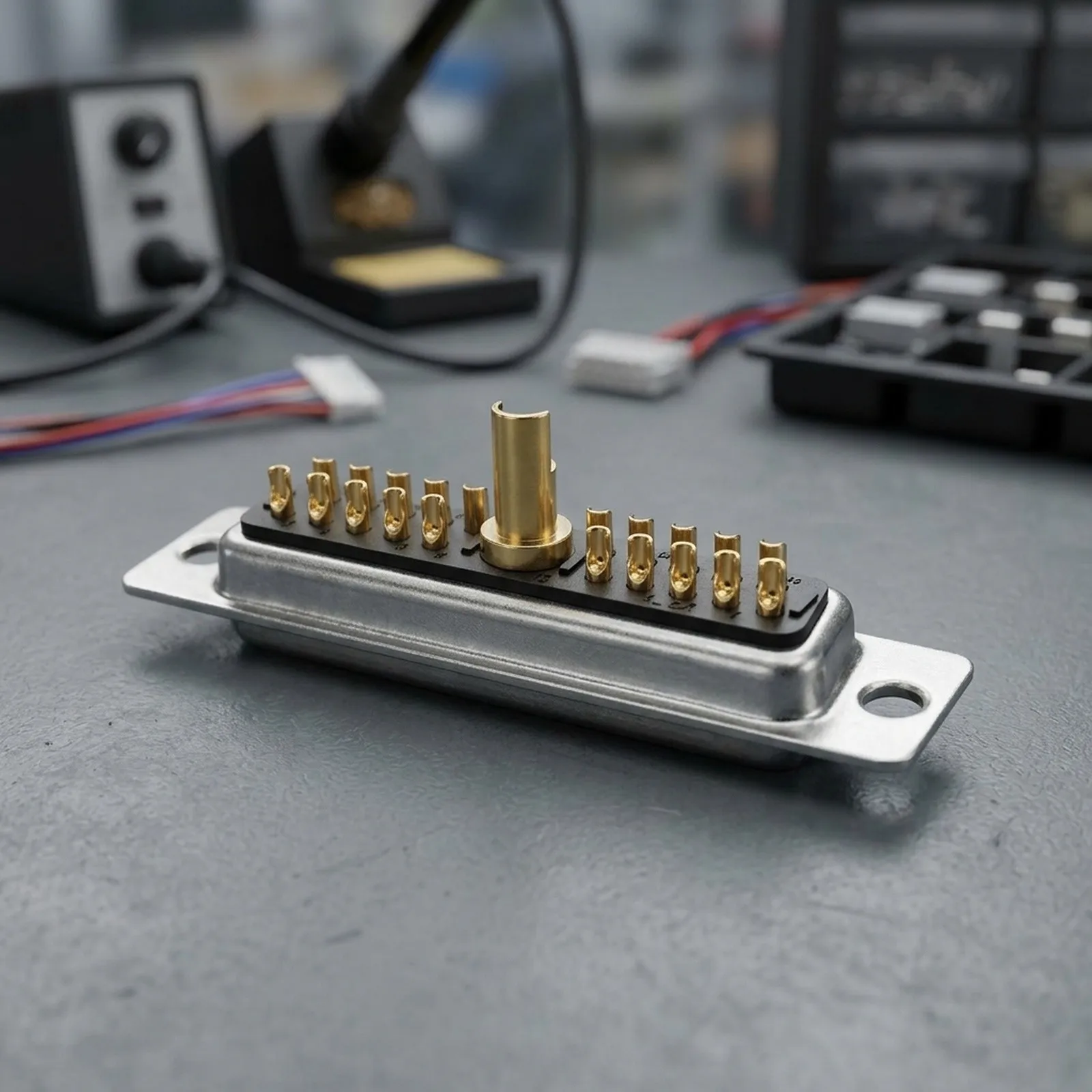 Industrial Data Connector DB25 Metal Housing Quick Hassle-free Installation 48*54*8mm For Sensitive Electronics