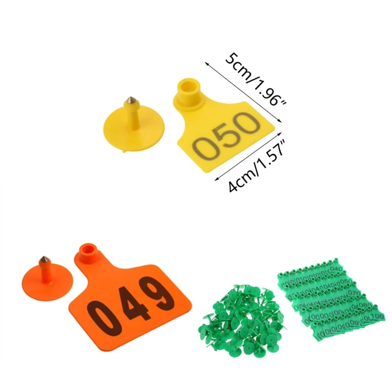 001-100 Numero Etichette in plastica Bestiame Identificazione degli animali Etichette auricolari per marcatura Suini Bovini 3