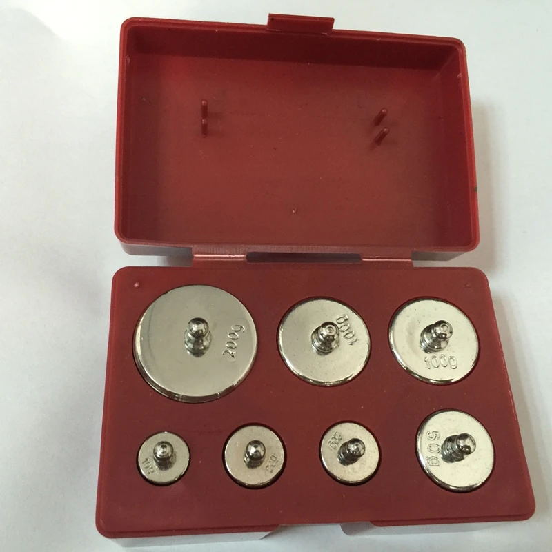 Calibration Weight Set 7PCS/Set 200g 100g 50g 20g 10g Grams Jewelry Scale Weight Box 500g High Precision Standard Calibration